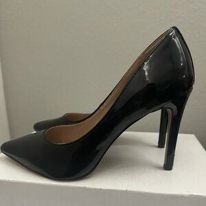 BCBG black patent pumps